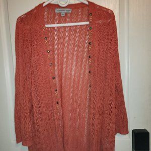 Samantha Gray orange beaded cardigan